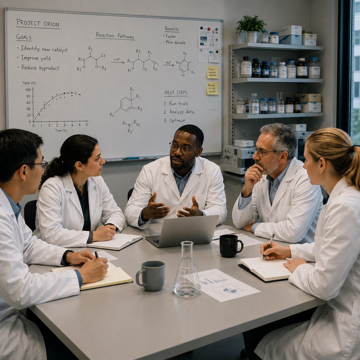 Researchers at work